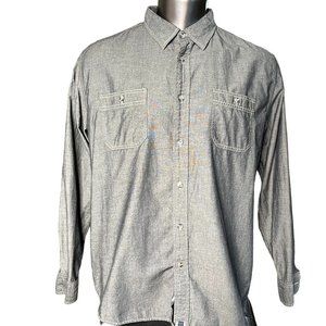 Weatherproof Vintage Button Down Gray Shirt Shiny… - image 1